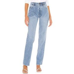 ROLLA'S Classic Straight Leg Jean in 90s Blue High Rise Button Fly Women's 26